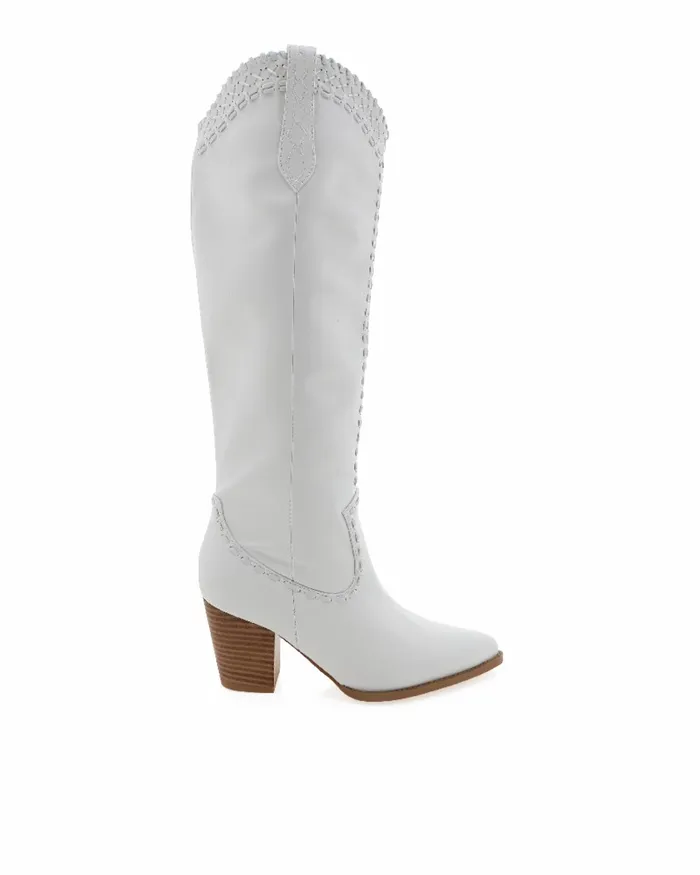 Women Knee High Boots Billini FINLEY 8211 WHITE