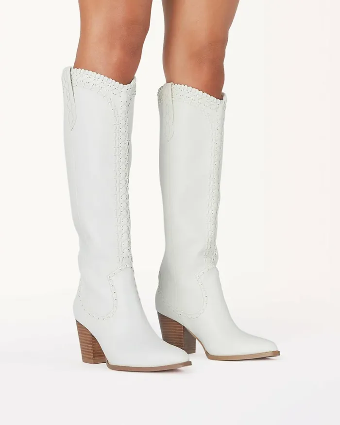 Women Knee High Boots Billini FINLEY 8211 WHITE