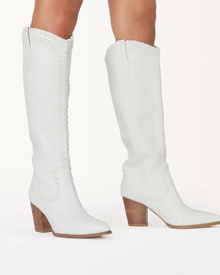 Women Knee High Boots Billini FINLEY 8211 WHITE