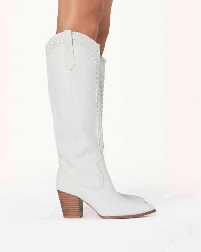 Women Knee High Boots Billini FINLEY 8211 WHITE