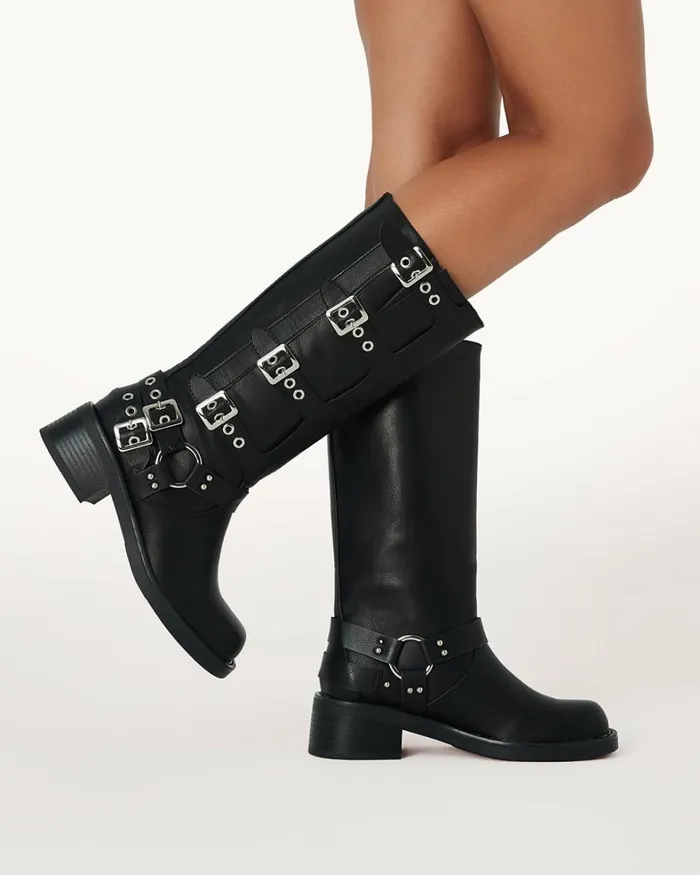 Women Knee High Boots Billini OSHEA 8211 BLACK
