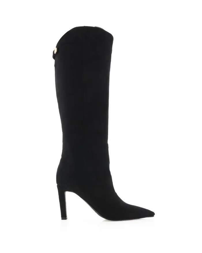 Women Knee High Boots Billini QUENNA 8211 BLACK SUEDE