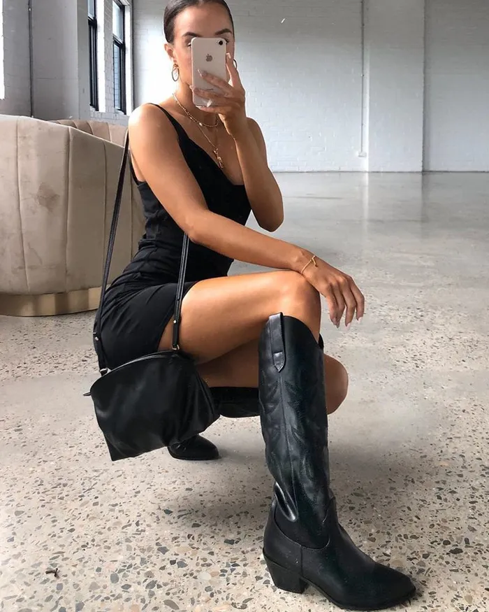 Women Knee High Boots Billini URSON 8211 BLACK