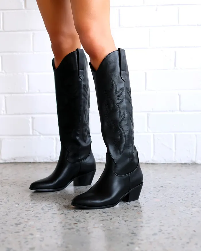 Women Knee High Boots Billini URSON 8211 BLACK