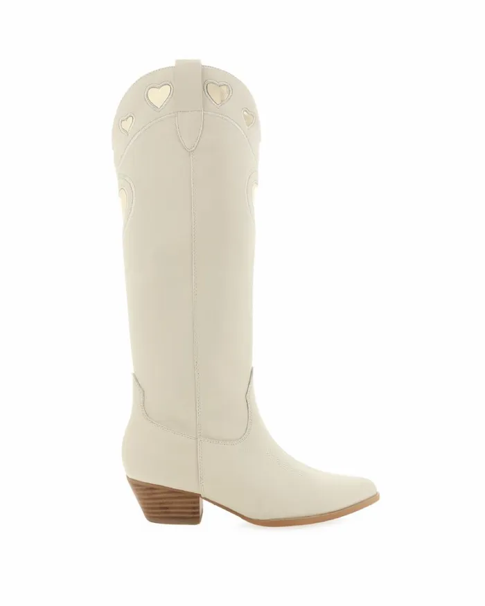 Women Knee High Boots Billini VELMA 8211 IVORYGOLD METALLIC