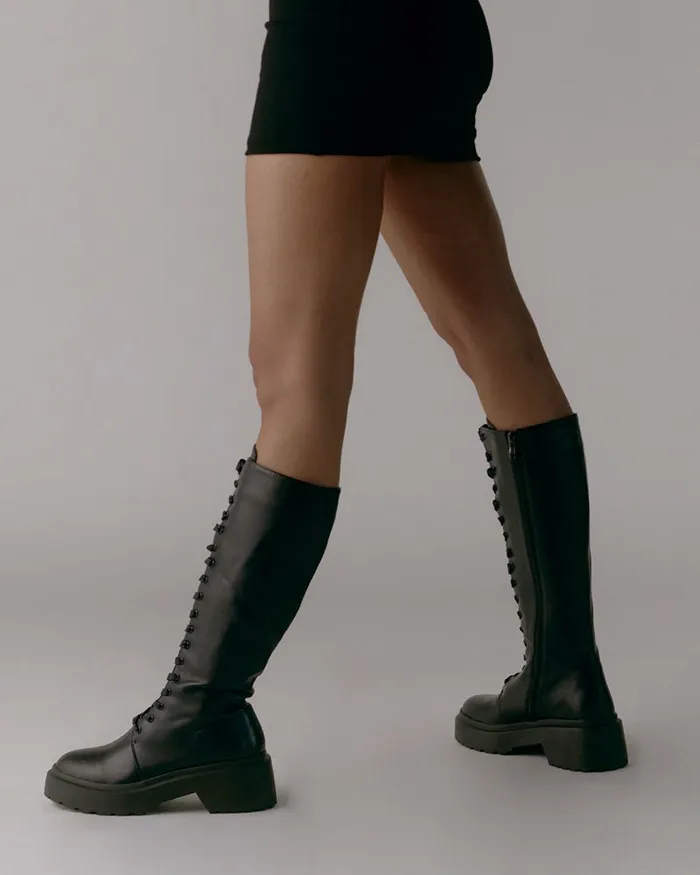 Women Knee High Boots Billini XARLI 8211 BLACK
