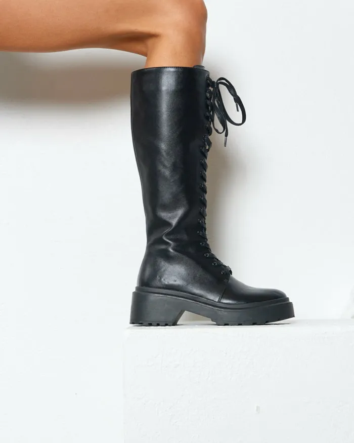 Women Knee High Boots Billini XARLI 8211 BLACK