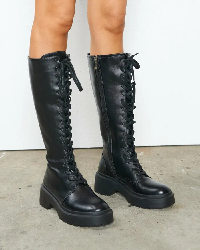 Women Knee High Boots Billini XARLI 8211 BLACK