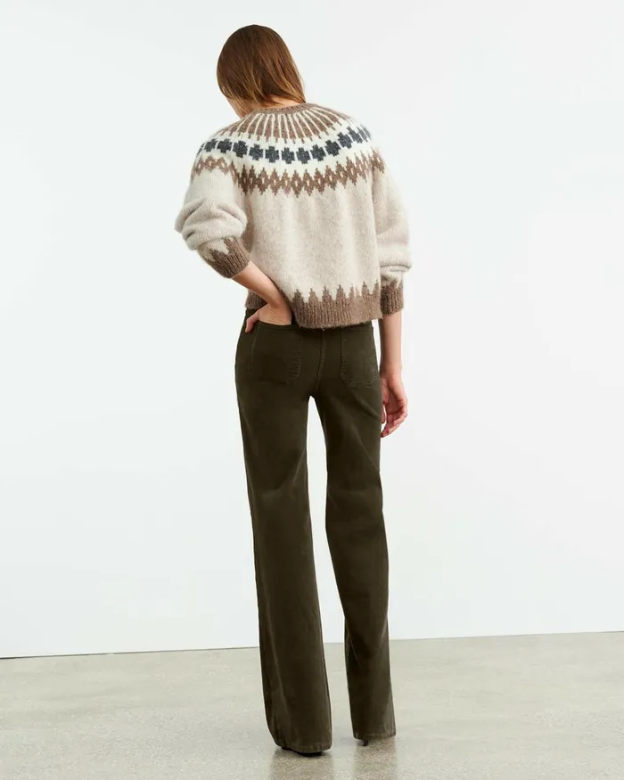 Women Knits and Sweaters Nili Lotan ALENA SWEATER Oatmeal Fairisle