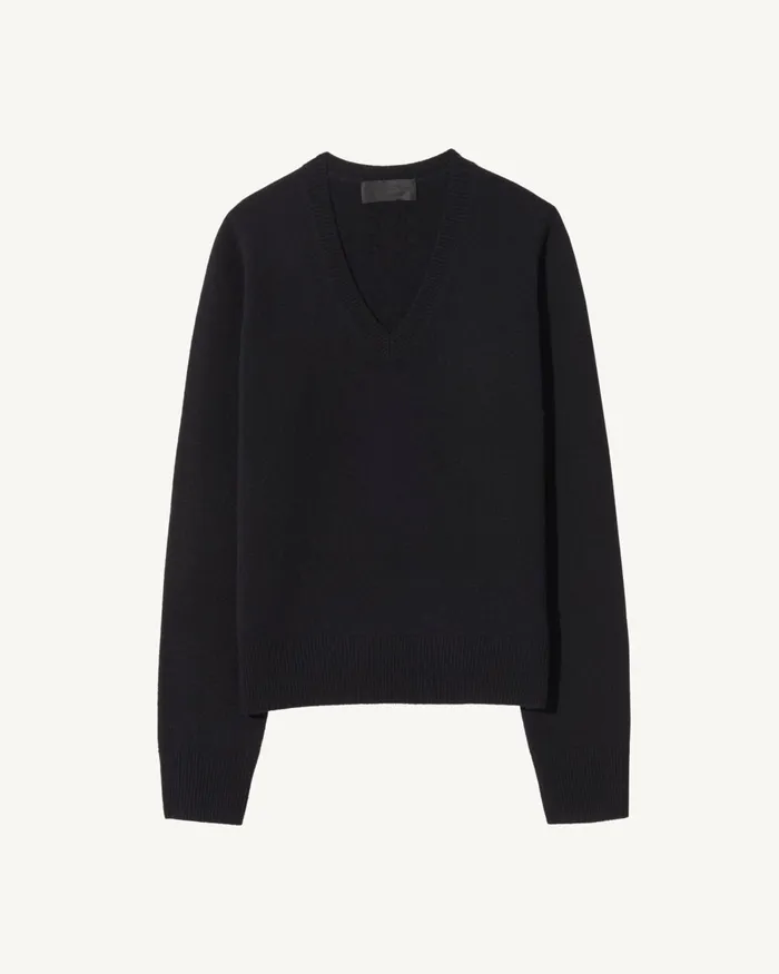 Women Knits and Sweaters Nili Lotan CAMELIA CASHMERE SWEATER Dark Navy