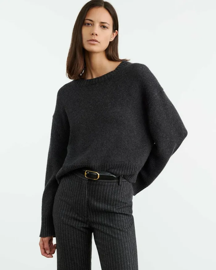 Women Knits and Sweaters Nili Lotan HAISLEY SWEATER Dark Pine