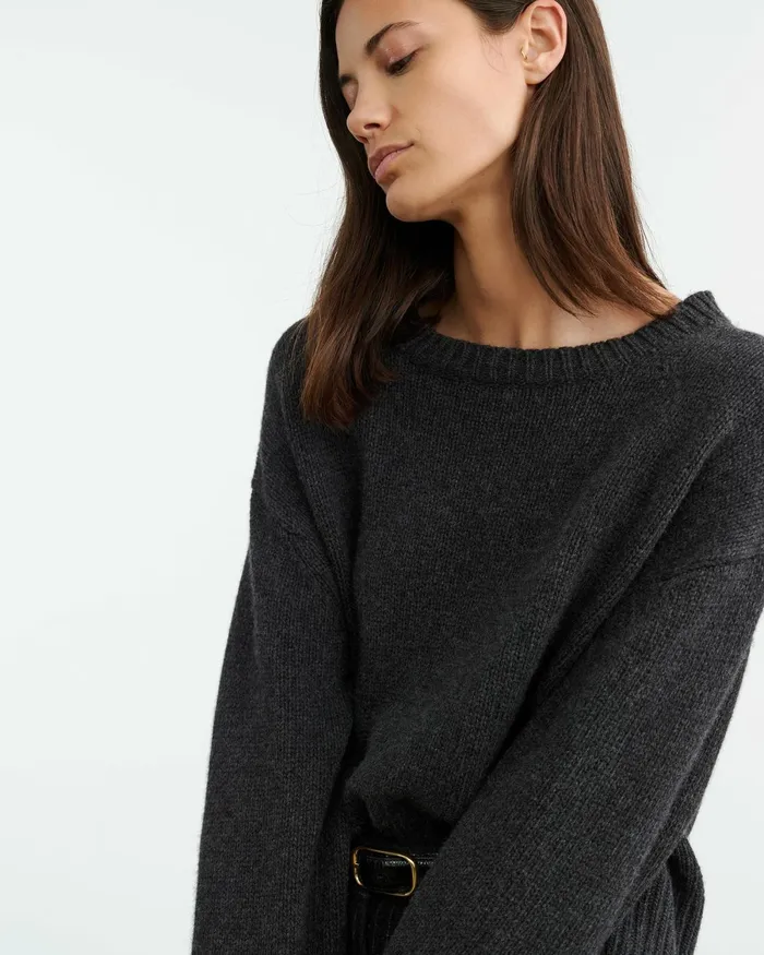Women Knits and Sweaters Nili Lotan HAISLEY SWEATER Dark Pine