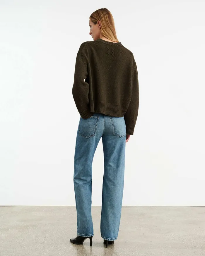 Women Knits and Sweaters Nili Lotan HAISLEY SWEATER Dark Pine
