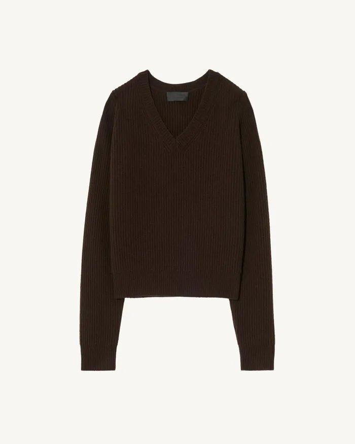 Women Knits and Sweaters Nili Lotan KORINA CASHMERE SWEATER Espresso