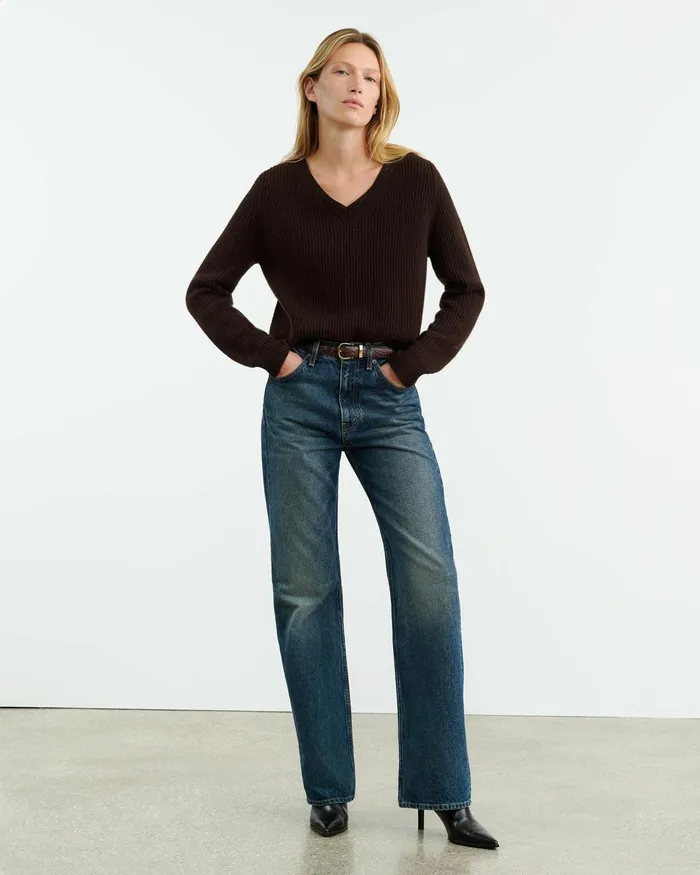 Women Knits and Sweaters Nili Lotan KORINA CASHMERE SWEATER Espresso