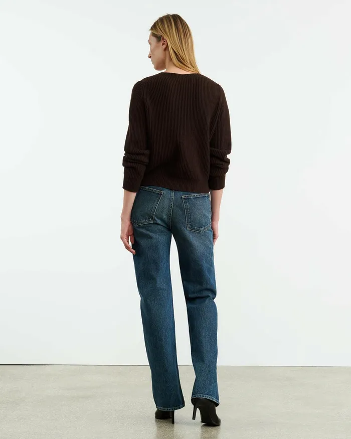 Women Knits and Sweaters Nili Lotan KORINA CASHMERE SWEATER Espresso