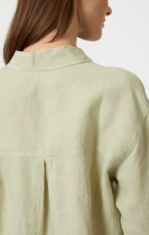Women Linen ButtonUp Shirt In Lint Mavi Jeans Shirts Women Linen ButtonUp Shirt In Lint Mavi Jeans Shirts