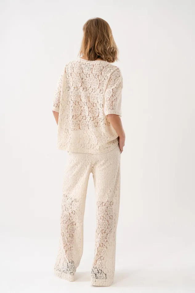Women Lollys Laundry Blouses Tshirts BendixLL Tee SS Creme