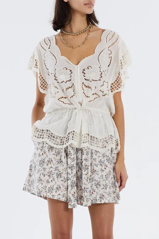 Women Lollys Laundry Blouses Tshirts Easton Top Creme