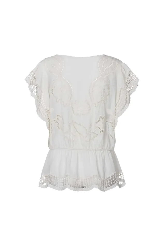 Women Lollys Laundry Blouses Tshirts Easton Top Creme