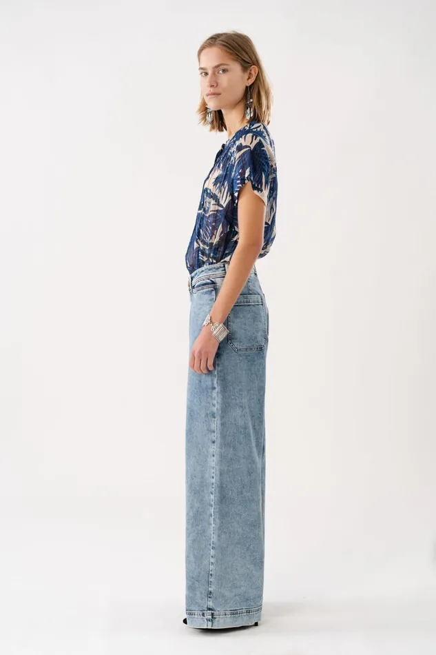 Women Lollys Laundry Blouses Tshirts HeatherLL Top SS Blue