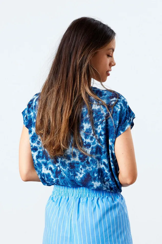 Women Lollys Laundry Blouses Tshirts Krystal Top Blue