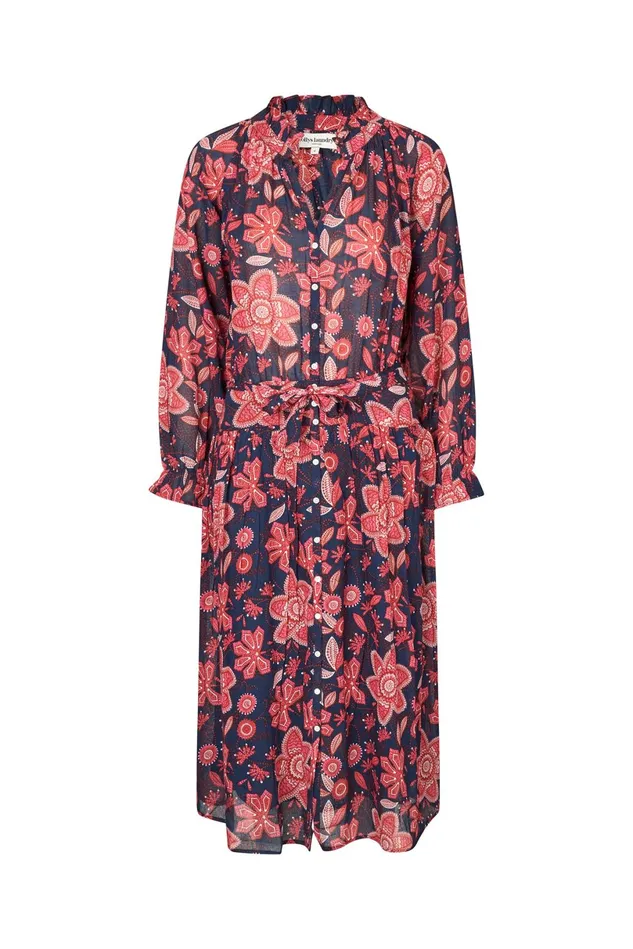 Women Lollys Laundry Dresses AminaLL Midi Dress LS Graphic Print
