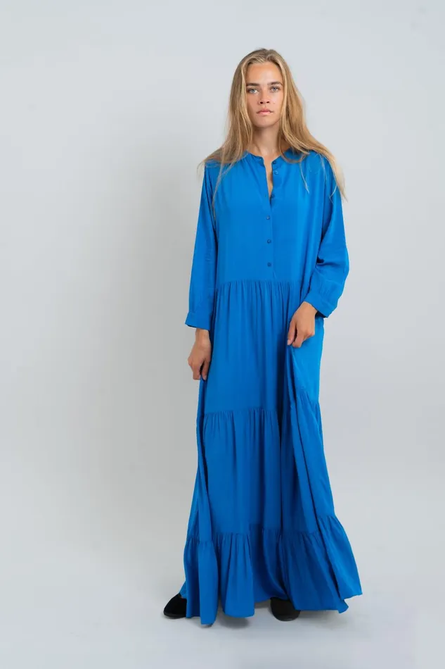Women Lollys Laundry Dresses NeeLL Maxi Dress LS Blue