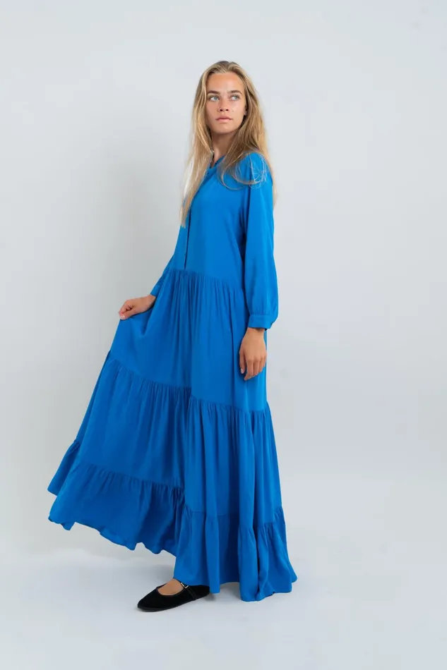 Women Lollys Laundry Dresses NeeLL Maxi Dress LS Blue