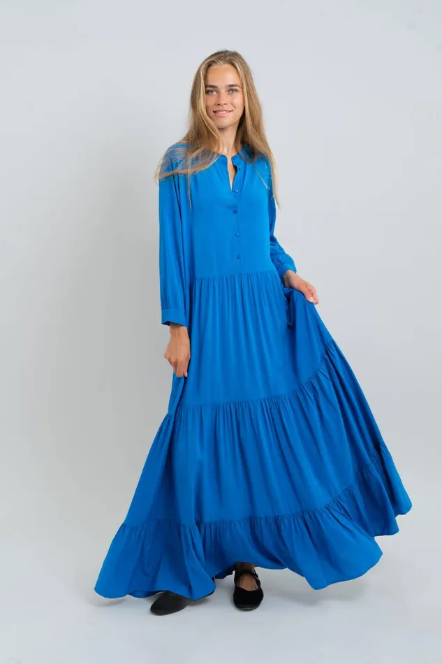 Women Lollys Laundry Dresses NeeLL Maxi Dress LS Blue