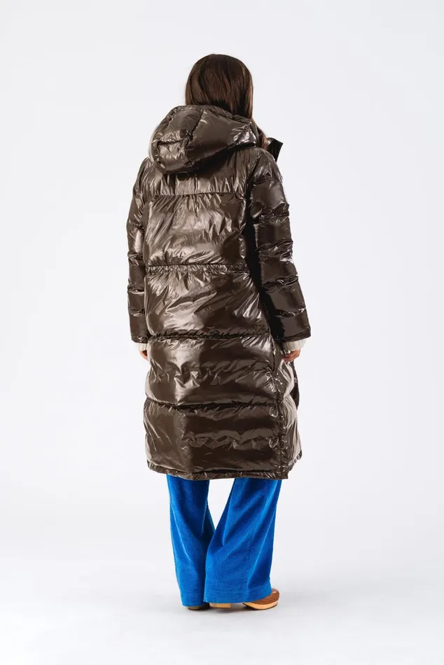 Women Lollys Laundry Jackets and Coats WillaLL Coat Long Dark Mokka