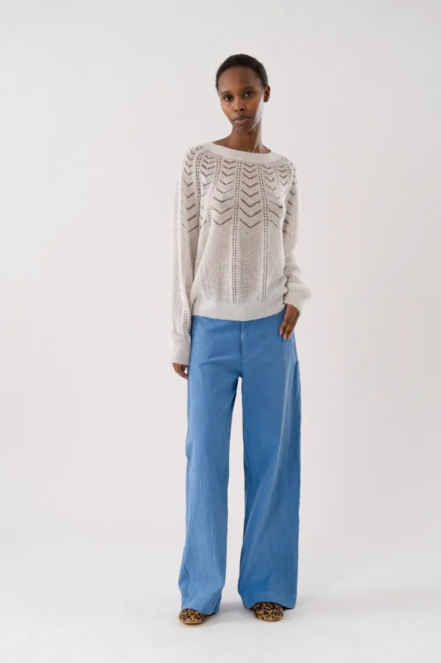 Women Lollys Laundry Knitwear BillyLL Knit Jumper LS Creme