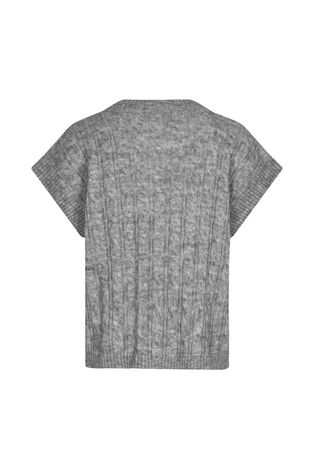 Women Lollys Laundry Knitwear FinnLL Vest SL Light Grey Melange