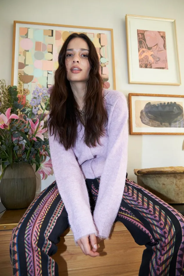 Women Lollys Laundry Knitwear LucilleLL Cardigan LS Dark Lavender
