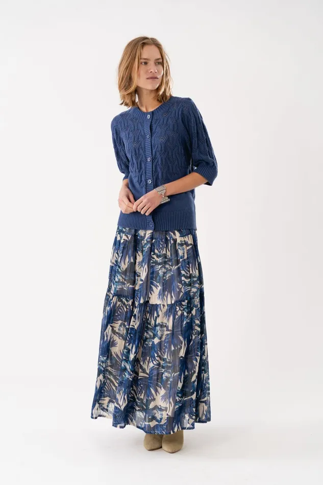 Women Lollys Laundry Knitwear MalaLL Cardigan SS Dark Blue