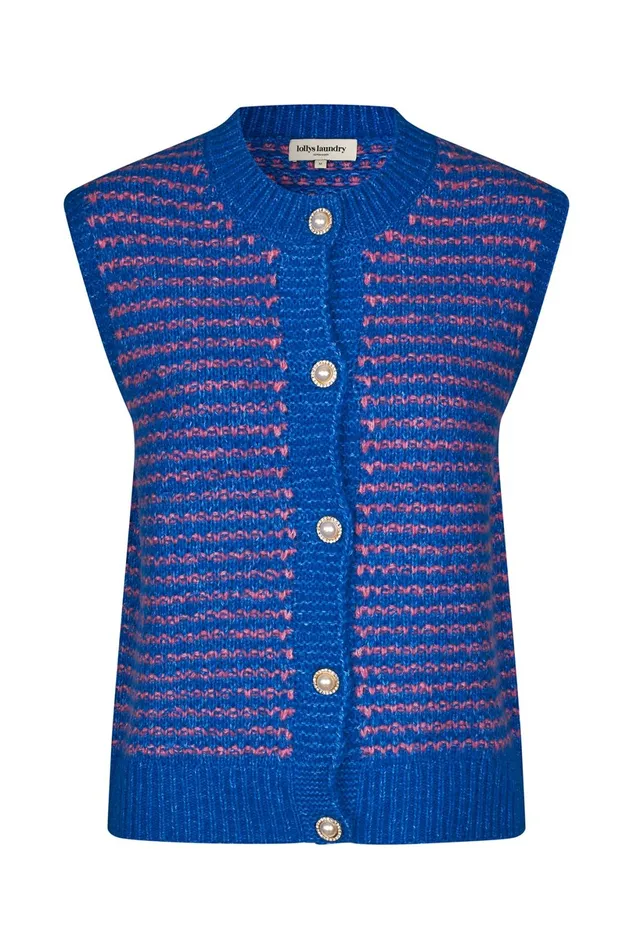 Women Lollys Laundry Knitwear NynneLL Knit Vest SL Blue