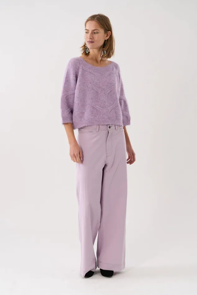 Women Lollys Laundry Knitwear TortugaLL Knit Jumper SS Lilac