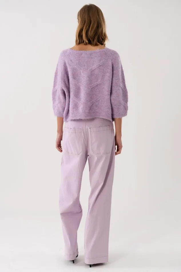 Women Lollys Laundry Knitwear TortugaLL Knit Jumper SS Lilac