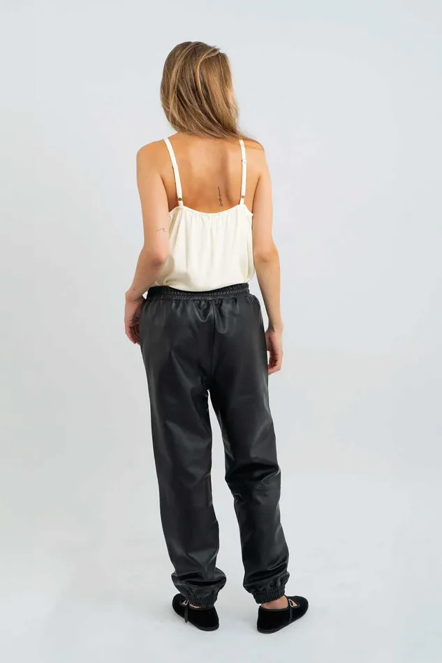 Women Lollys Laundry Leather Mona Leather Pants Black