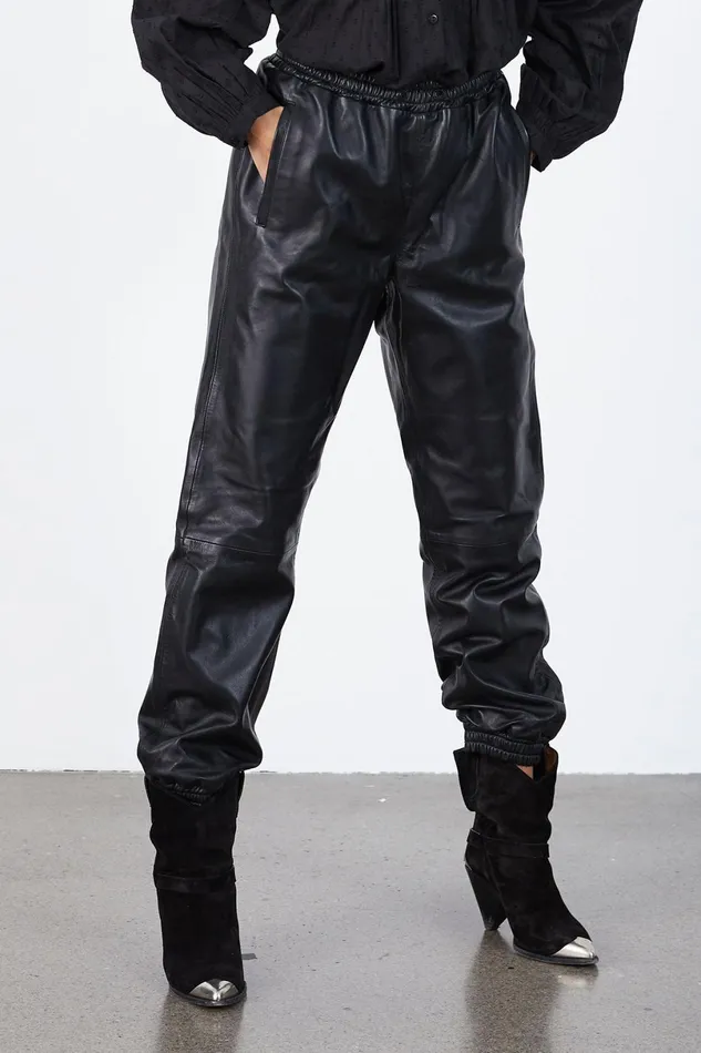 Women Lollys Laundry Leather Mona Leather Pants Black