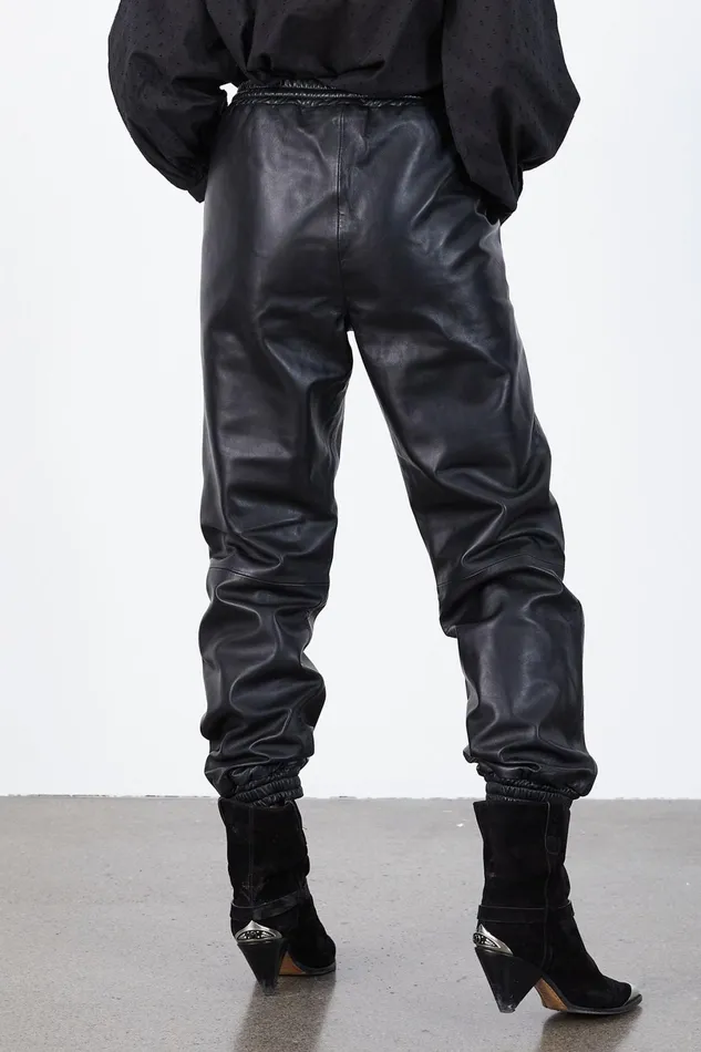 Women Lollys Laundry Leather Mona Leather Pants Black