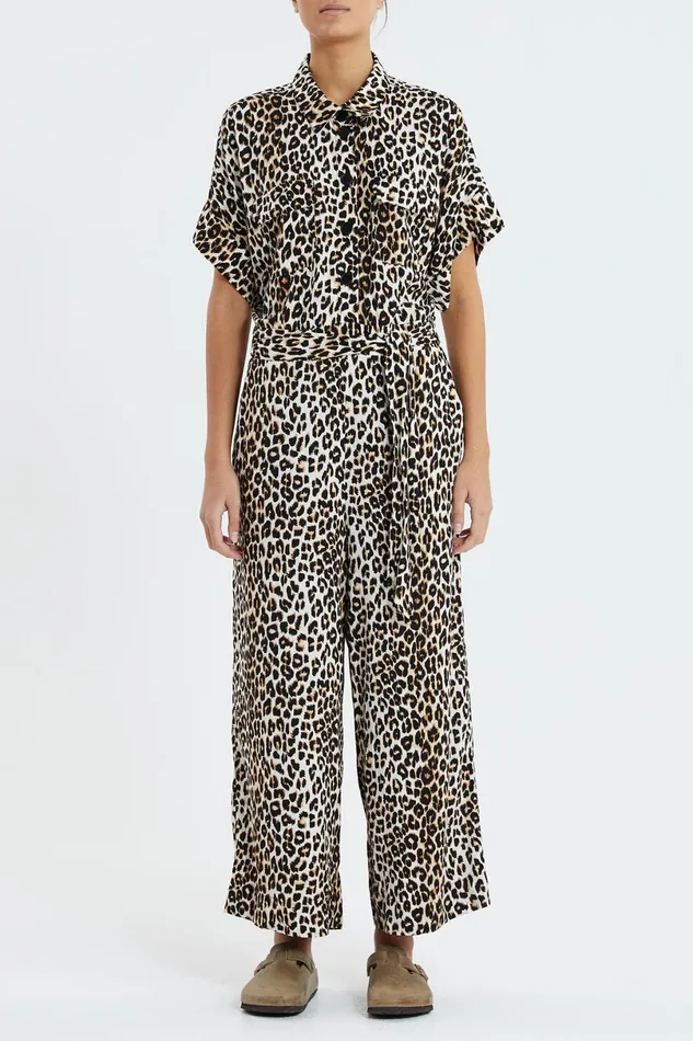 Women Lollys Laundry Pants Shorts Mathilde Jumpsuit Leopard Print