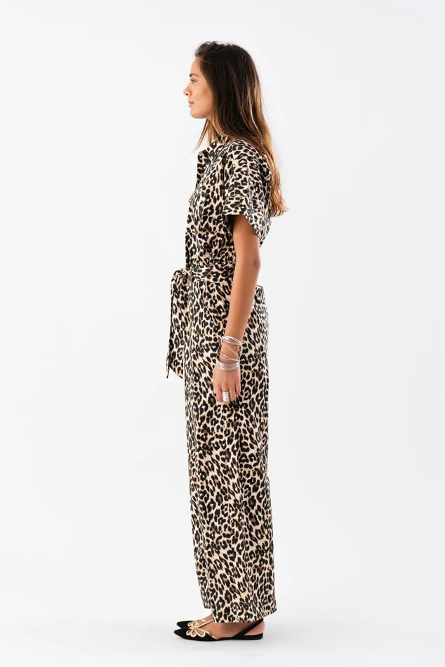 Women Lollys Laundry Pants Shorts MathildeLL Jumpsuit SS Leopard Print