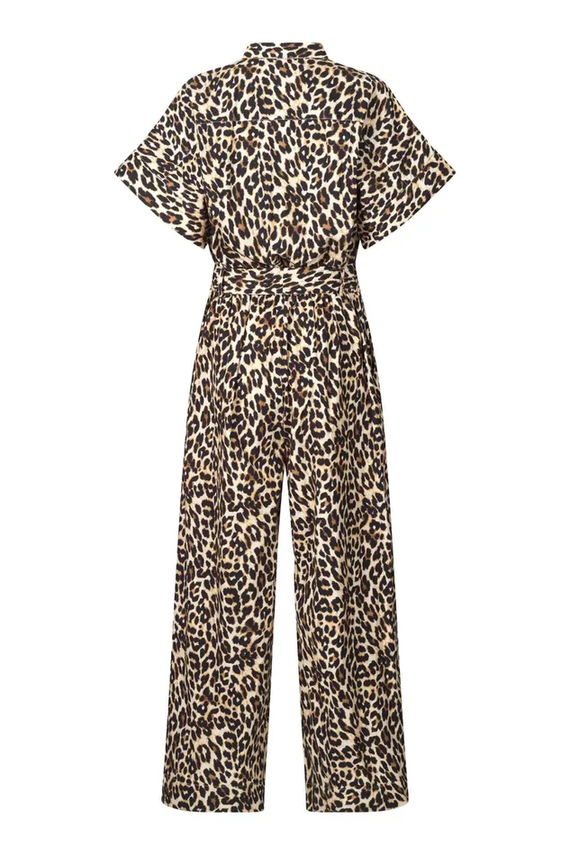 Women Lollys Laundry Pants Shorts MathildeLL Jumpsuit SS Leopard Print