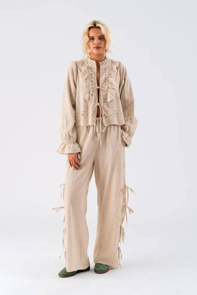 Women Lollys Laundry Pants Shorts RitaLL Pants Ecru