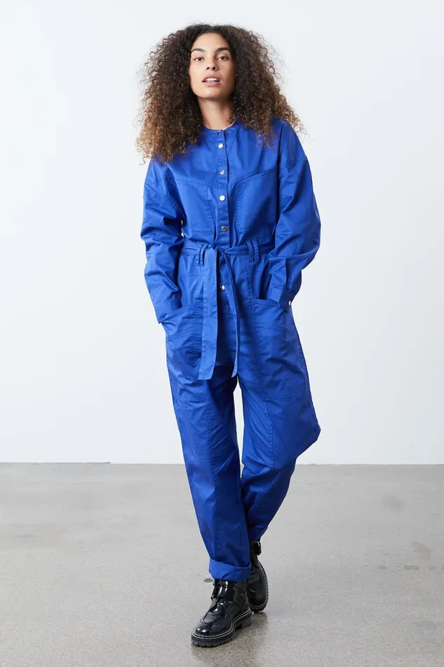 Women Lollys Laundry Pants Shorts Yuko Jumpsuit Neon Blue