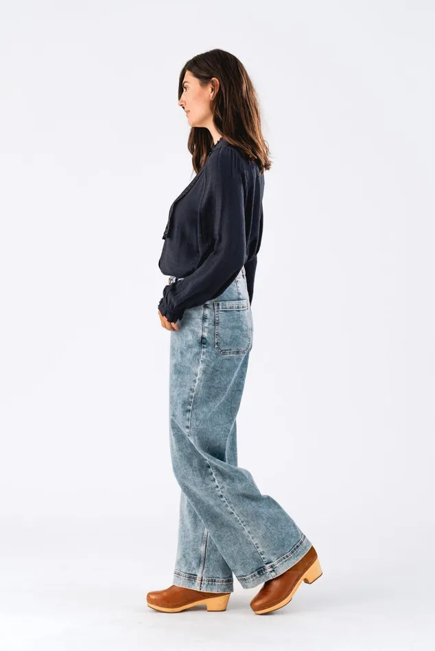 Women Lollys Laundry Shirts ArielLL Shirt LS Dark Blue