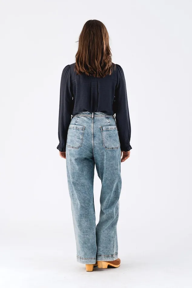 Women Lollys Laundry Shirts ArielLL Shirt LS Dark Blue