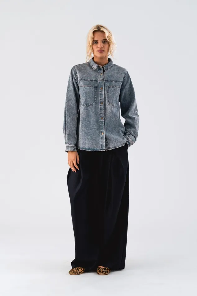 Women Lollys Laundry Shirts MegLL Shirt LS Light Blue