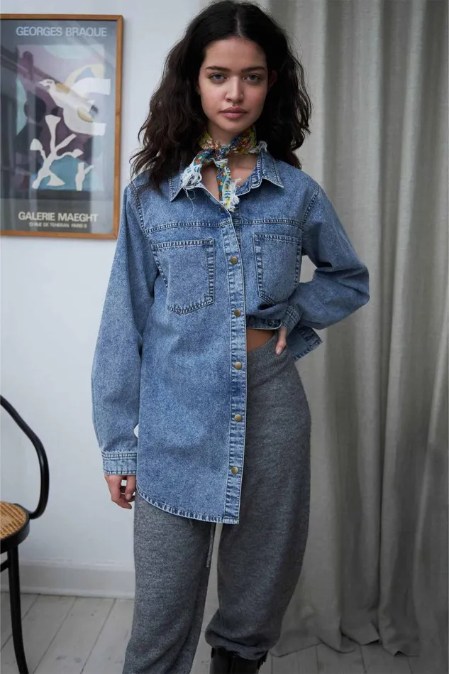 Women Lollys Laundry Shirts MegLL Shirt LS Light Blue